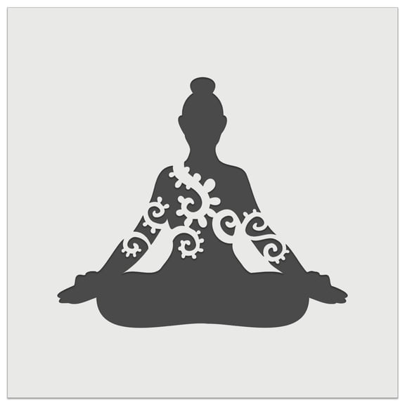 Yoga Pose Siddhasana Accomplished Sitting DIY Cookie Wall Craft Stencil - 5.5 Inch