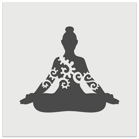 Yoga Pose Siddhasana Accomplished Sitting DIY Cookie Wall Craft Stencil - 11.5 Inch
