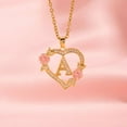 thumbnail image 3 of Romance Hollow Out Letter Charm Necklace Adjustable Brass Chain Evening Wear Jewelry, 3 of 21