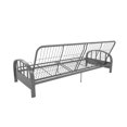 DHP Aiden Silver Metal Futon Frame with Coil Full Futon Mattress