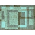 thumbnail image 1 of Ahgly Company Indoor Rectangle Abstract Light Blue Modern Area Rugs, 2' x 5', 1 of 4