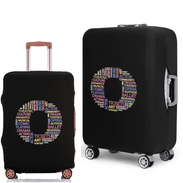 2022 Luggage Case Protective Cover Text 26 Letter Pattern Travel Elastic Duffle Luggage Dust Cover for 18-28 Inch Suitcase 8text O L