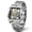 White steel color (steel strip), variant on Men's Quartz Skeleton Wrist Watch, Luxury Rose Gold Square Business Dress Watch with Brown Leather Strap