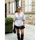 thumbnail image 5 of Cárdigans de punto con cuello en V para mujer, suéter de manga larga con cordones, informal, holgado, a la moda, otoño e invierno, 2024, 5 of 5
