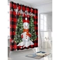 thumbnail image 3 of Merry Christmas Cute Snowman Xmas Tree Red and Black Buffalo Plaid Shower Curtain Set ，Waterproof Fabric Shower Curtains Shower Curtains for Bathroom,Bathroom Decor 72"x78", 3 of 6