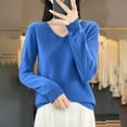 thumbnail image 2 of Plebaso V Neck Sweater for Women Long Sleeve Lightweight Knitted Pullover Womens Solid Color Casual Tops, 2 of 5