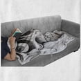 thumbnail image 6 of Day of the Dead Soft Flannel Fleece Throw Blanket, Scary Skull Face with Angry Expression Art Image, Cozy Plush for Indoor and Outdoor Use, 50" x 70", Pale Grey White, by Ambesonne, 6 of 6