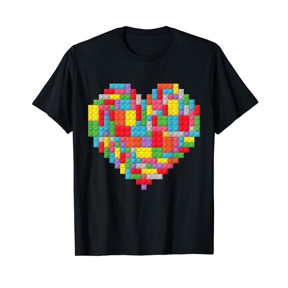 Master Builder Block Brick Building Heart Valentines Day Boy T-Shirt