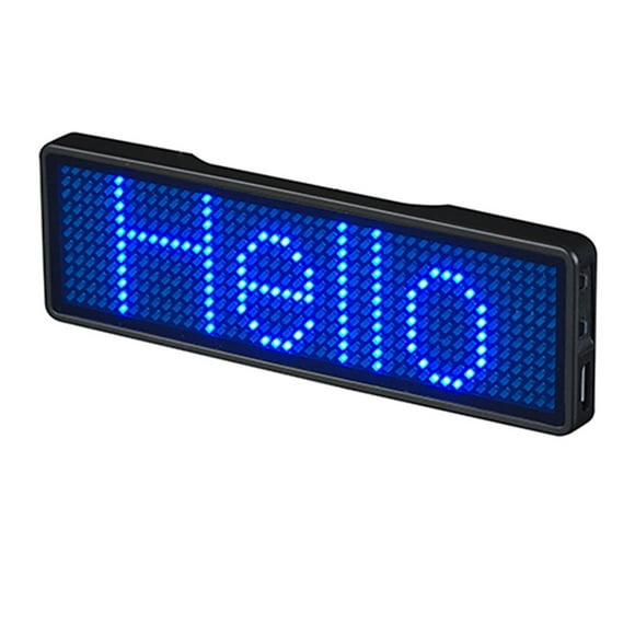 Rechargeable Bluetooth Digital LED Badge DIY Programmable Scrolling Message Trademark Mini LED Display LED Name Sign Tag for Party Event Conference