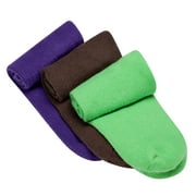 3 Pairs Casual Socks for Men Women, Tall Crew Sock, Athletic Mid Calf Warm Socks for Teenagers, Purple