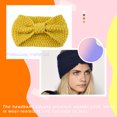 thumbnail image 4 of Sonducket Diademas de ganchillo cálidas, cómodas, anchas, a prueba de viento, calentador de orejas, diademas, regalos del Día de San Valentín Accesorio para el cabello Amarillo, 4 of 6
