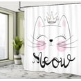 thumbnail image 5 of Ambesonne Cat Shower Curtain, Charming Meow Cartoon, 69"Wx84"L, Pale Pink Dimgray, 5 of 5