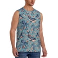 thumbnail image 2 of Haiem Men's Underwater Animals and Flowers Print Tank Tops Summer Sleeveless Cut Off Workout T-Shirts Fitness Vest Athletic Undershirts-, 2 of 8