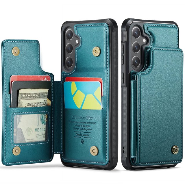 Funda para Samsung Galaxy S23 FE con tarjetero, funda tipo cartera para hombre y mujer con bloqueo RFID, funda de piel resistente con soporte y cierre magnético, a prueba de golpes