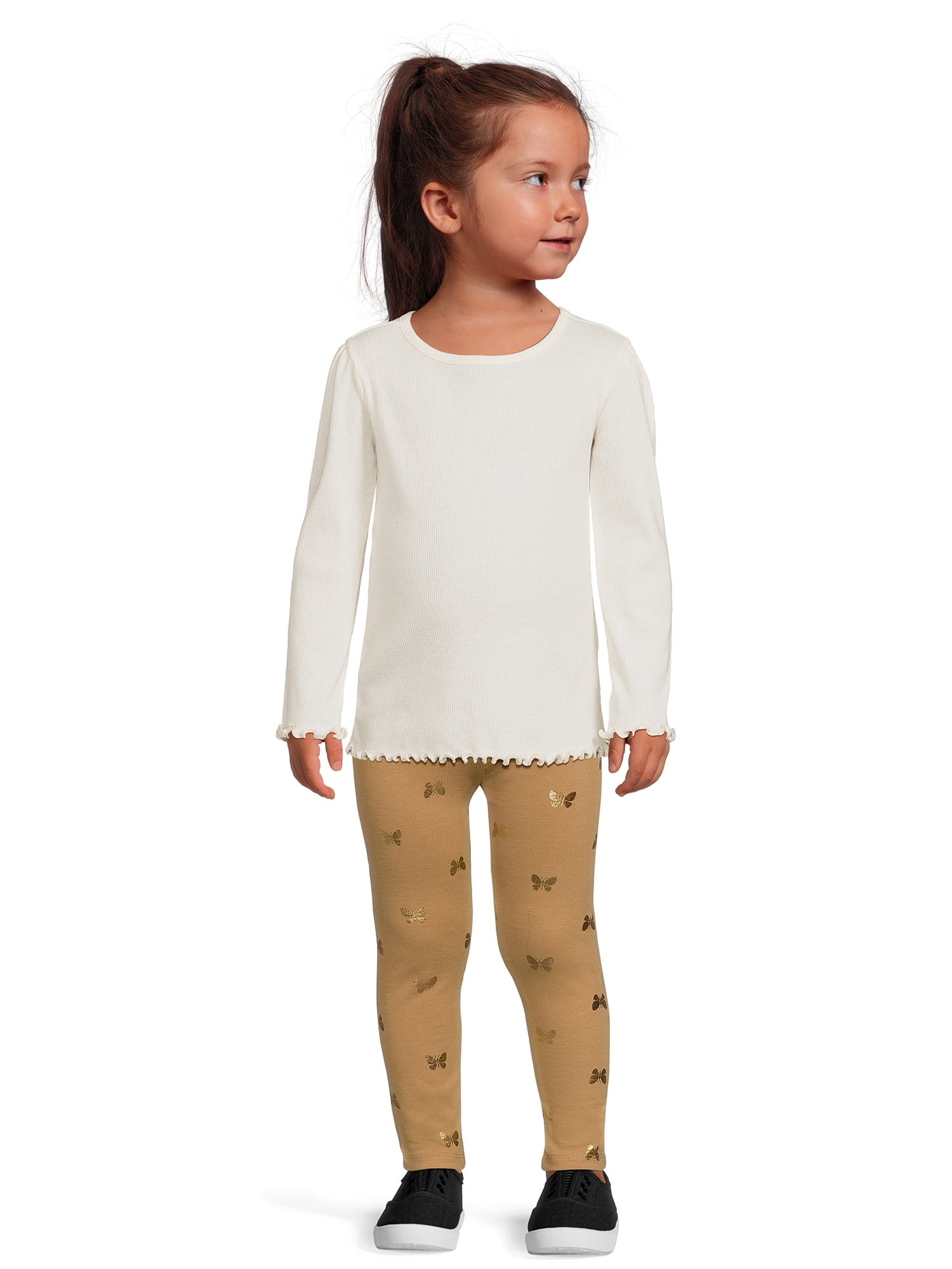 Garanimals Toddler Girl Ribbed Long Sleeve Top, Sizes 12M-5T