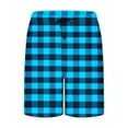 thumbnail image 5 of FRSASU Men Plaid Shorts Casual Fashion Checkered Printing Shorts with Pocket Elastic Waist Short Pants Light Blue XL(XL), 5 of 5