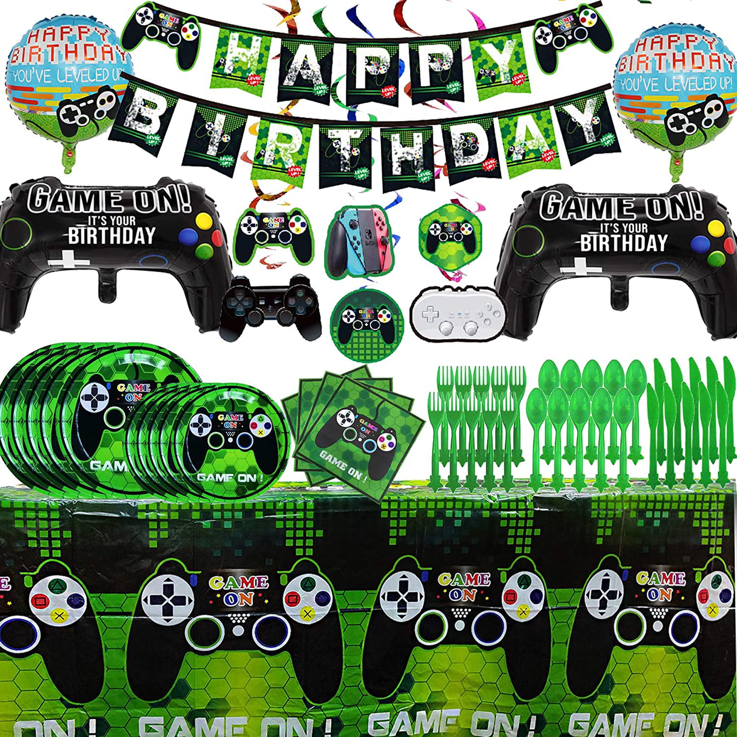Video Game Party Supplies Gaming Decoration Boys Birthday Favors Cutlery Bag "