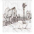 thumbnail image 3 of Ambesonne Windmill Shower Curtain, Rustic Farmhouse Barn, 69"Wx75"L, Dark Brown and White, 3 of 3
