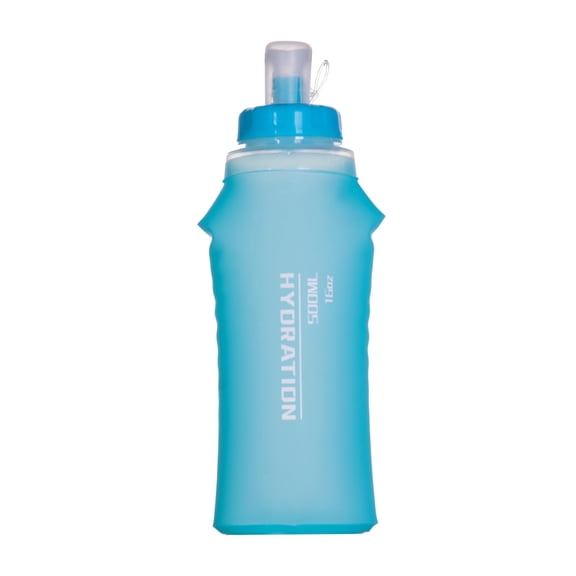 AFISHTOUR Soft Flask with Filter, 500ml BPA-Free Collapsible Soft Water Bottle with Filter for Trail Running, Hiking, Cycling, Fishing, Travel