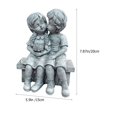 thumbnail image 2 of Statue s'Embrassant Jardin Garçon Fille Couple Décor Sculpture Extérieure Statues de Récolte Figurine Fée Enfants Figurines en Résine, 2 of 6