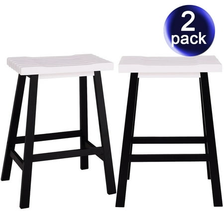 Ktaxon 24 Saddle Seat Stools Set Of 2 Wooden Bar Stool Kitchen Ktaxon 24 Saddle Seat Stools Set Of 2 Wooden Bar Stool Kitchen Counter