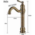thumbnail image 3 of Antique Brass Bathroom Faucet - Tall 360 Degree Swivel Sink Faucet, Vintage Basin Faucet with Single Lever Handle, Elevated Bathroom Faucet Spout, 3 of 5