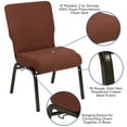 thumbnail image 4 of Emma + Oliver Stacking Auditorium Chair with 20.5" Seat - Cinnamon Fabric/Gold Vein Frame, 4 of 13