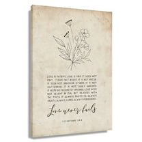 1 Corinthians 13 4-8 Love Is Patient Wall Art Bible Verse Poster Pictures For Living Room Canvas Artwork Prints Unframed 12x18 in