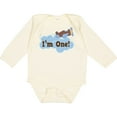 thumbnail image 3 of Inktastic 1st Birthday Airplane I'm One Boys Long Sleeve Baby Bodysuit, 3 of 5
