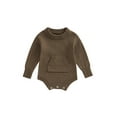 thumbnail image 1 of ZAXARRA Combinaison Chandail pour Bébé Garçon, Couleur Unie, Manches Longues, Col Rond, avec Poches, Vêtements Chauds Automne Hiver, 1 of 7