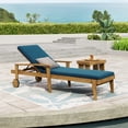 thumbnail image 3 of Jopath Outdoor Wood Lounge Chair, Outdoor Reclining Chair with Rolling Wheels and Adjustable Backrest for Poolside Garden Deck Blue, 3 of 9