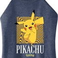 thumbnail image 3 of Pokémon - Pikachu with Abstract Background - Juniors High Neck Tank Top, 3 of 5