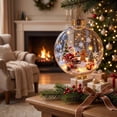 thumbnail image 4 of Clear Acrylic Christmas Snow Globe Ornament, 2D House Scene Ball Pendant for Holiday Tree Decor., 4 of 7