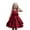 Brick Red, variant on Fozruso Girls A Line Dress Elegant Satin Girls Party Dress With Puffy Sleeves And Flowy Skirt For And Celebrations Sizes 4-5 Years