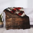 thumbnail image 4 of Throw Blanket for Couch, Rustic American Flag Wood Super Soft Fuzzy Comfy Warm Throw Blanket, Cuteness Lightweight Cozy Plush Flannel Blanket & Throws for Sofa and Bed All Season, 4 of 5