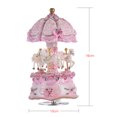 thumbnail image 2 of Cajas musicales Sueño de lujo 3 caballos giratorio carrusel Merry-go-round Windup Music Box con cambio de color colorido LED luz luminosa Melodía de Castillo en el cielo Artware regalo de cumpleaños d TOMSHOO Cajas musicales, 2 of 6