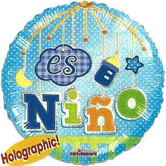 18" Es Nino For Spanish Theme Baby Shower Blue Foil / Mylar Balloons ( 6 Balloons )
