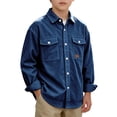 thumbnail image 2 of Xdegoge Tween Boys Corduroy Button Down Shirts Long Sleeve Casual Shacket Jackets with Chest Pockets Fall Winter Outerwear Tops, Size 10, 2 of 7