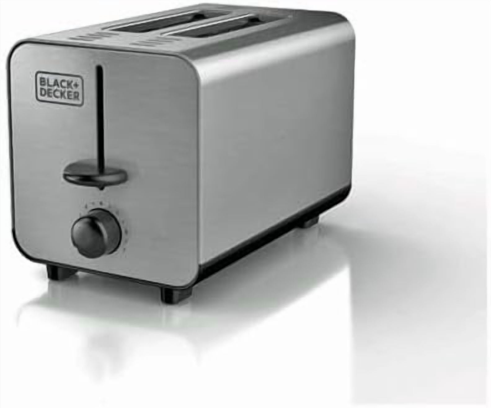 BLACK+DECKER 2-Slice Stainless Steel Toaster with 7 Toast Shades, Extra-Wide Self-Centering Slots