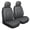 Charcoal - Front, variant on MotorBox Car Seat Covers - Ranch Leatherette Faux Leather Brown Seat Covers for Car - Diamond Stitched Cushioned Interior Protectors for Automotive Accessories, Trucks, SUV, Cars - Two Front Covers