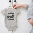 thumbnail image 5 of Grandma Plus Me Is One Broke Grandpa Romper Boys or Girls Infant Baby Brisco Brands 18M, 5 of 6