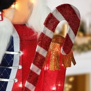 VEIKOUS 5ft Christmas 3D Nutcracker Soldier Decoration, Indoor & Outdoor Decoration W/ Ground Stakes and Candy Cane for Holiday