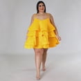 thumbnail image 3 of AURA Women Sleeveless Square Neck Ruffle Strap Dress Sexy Princess Midi Dress Summer Vacation Dress, 3 of 6