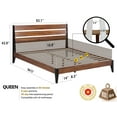 thumbnail image 2 of Acacia Emery Solid Wood Bed Frame with Headboard, Signature Headboard Wood Bed, Queen - Americano, 2 of 8