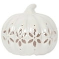 thumbnail image 2 of Short Pearl White Pumpkin With Flower Lantern, 2 of 3