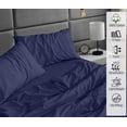 thumbnail image 6 of RUVANTI 100% Cotton Sheets – Twin XL Size Percale Bedding, Cooling & Breathable, Durable with a Crisp, Soft & Comfortable Feel, 16" Deep Pocket, 3-Piece Set, Crown Blue, 6 of 7
