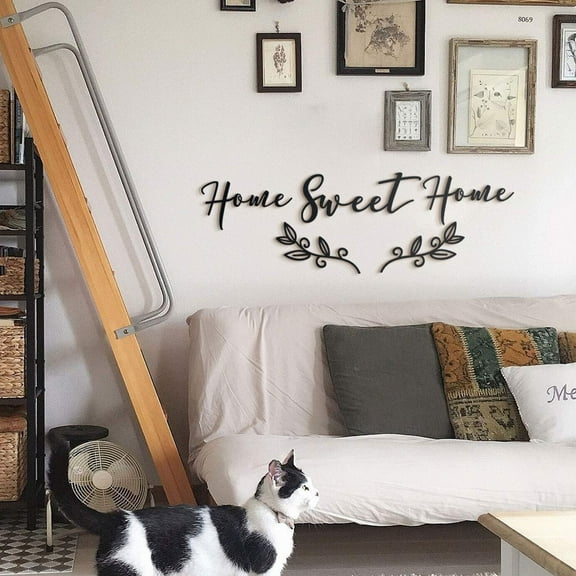 SUSSEXHOME Home Sweet Home Metal Wall Art - Home Decor for Living Room, Bedroom, or Entryway, Modern Style