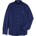 thumbnail image 1 of Ralph Lauren Camisa con botones de malla para hombre, azul, grande Ralph Lauren  Botones al frente, 1 of 1