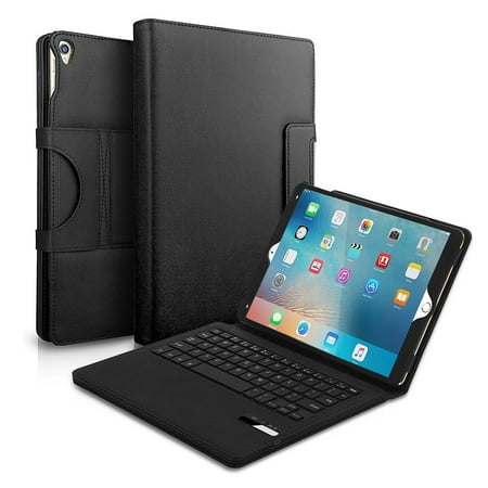iPad Pro 10.5 Bluetooth Keyboard Case, AGPtek Ultra-Thin PU Leather Protection Case Stand with Detachable Wireless Bluetooth Keyboard for Apple iPad Pro 10.5 inch Tablet, USB Cable Included - (Best Keyboard For Ipad Pro 10.5)