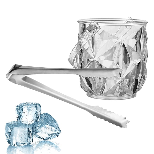 Enfriador de bebidas, cubo de vino, champán, cerveza, enfriador de vino y pinzas, cubo de hielo, bañera de hielo para Hotel, Pub, botella de vino, , Cristal transparente Macarena Cubeta de hielo